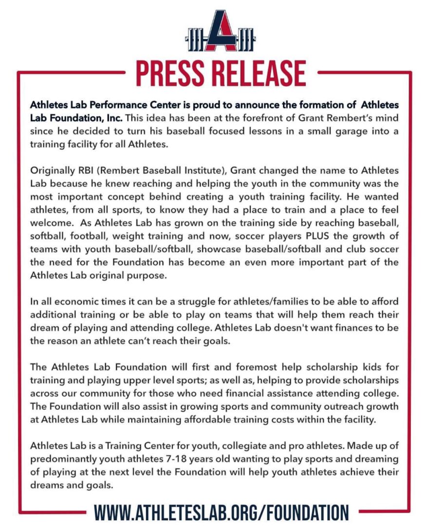 ATHLETES LAB Foundation will add opportunities for more studentathletes Hobbs Daily Report